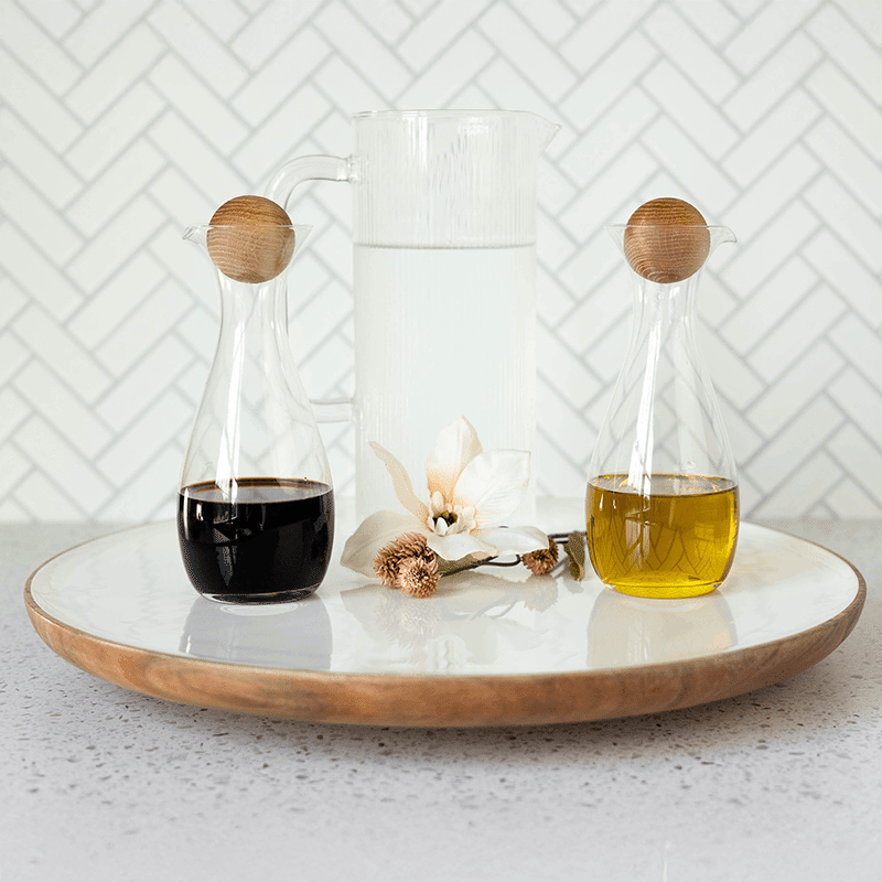 Wood + White Collection Acacia Wood 16" Lazy Susan