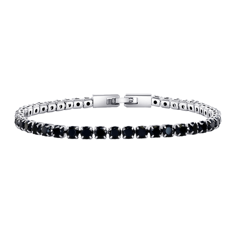 Round Cut Black Tennis Bracelet