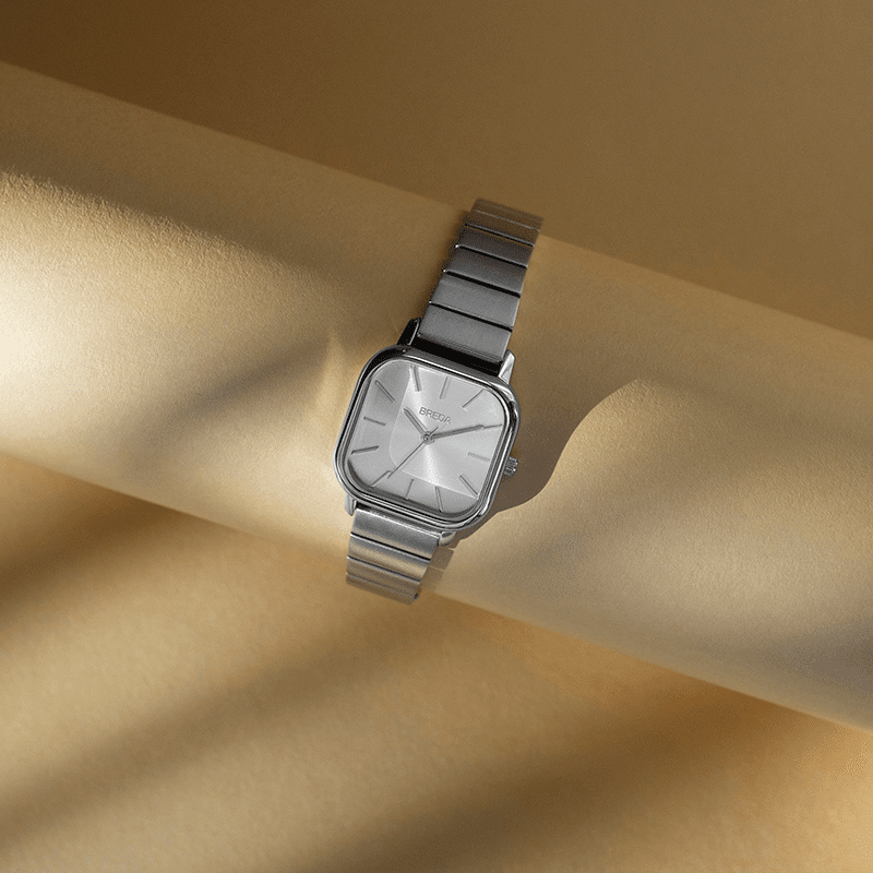 BREDA 'Esther' Silver and Metal Bracelet Watch