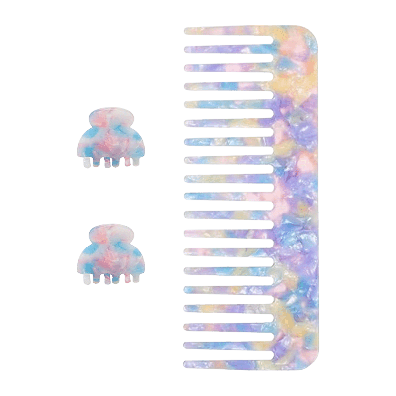 Tortoise Shell Comb & Clip Set