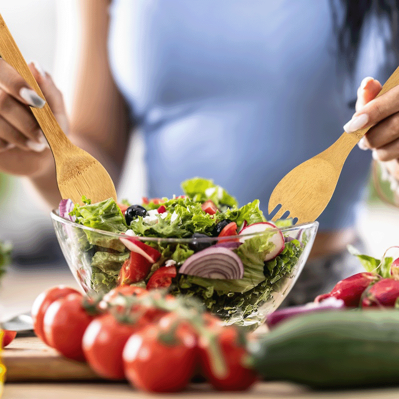 7 Piece Bamboo Wooden Utensil Set with Container