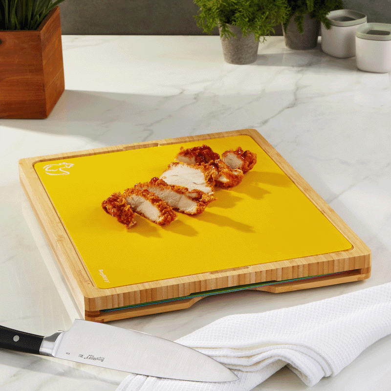 Bamboo Cutting Board with 4 Piece Flexible Boards