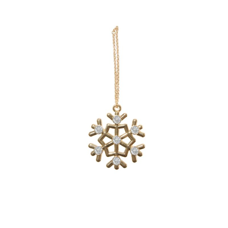 Gold Snowflake Ornaments - Set of 3