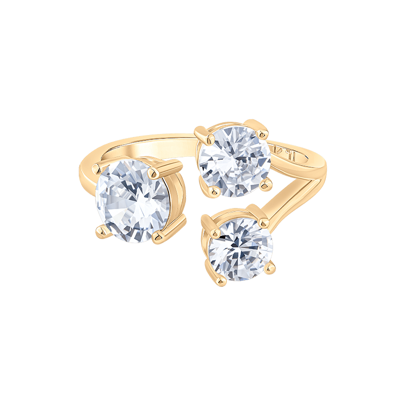 3 Round Cz Open Claw Ring - Size 7