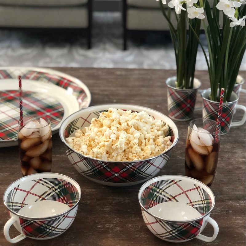 Highland Plaid Popcorn Bowl Gift