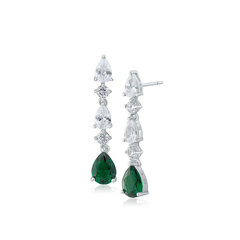 5 Cttw Round/Pear Drop Earring