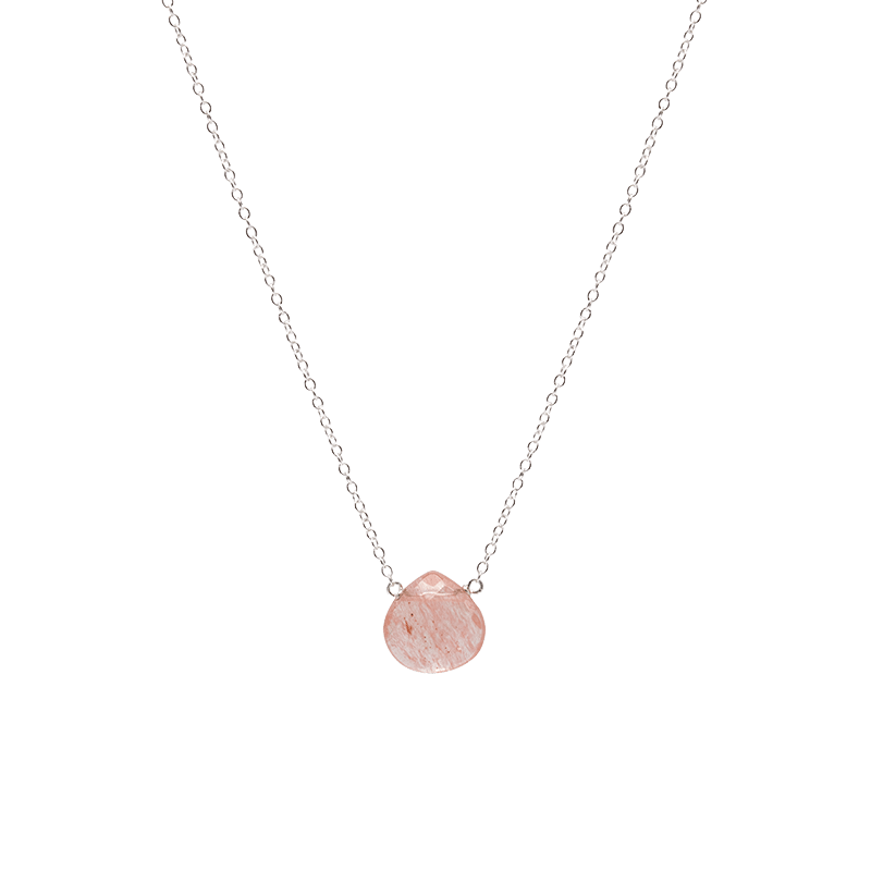 Single Gem Chain Necklace Sterling