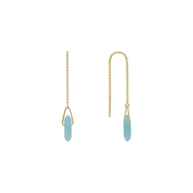 Threader Amazonite Earrings