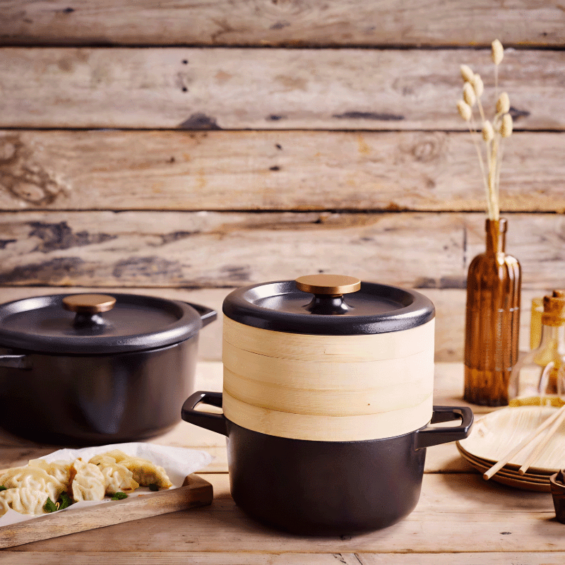 Nori Cast Iron Cocotte with Steamer