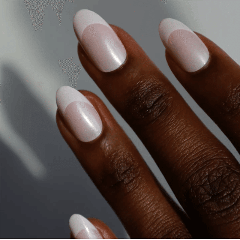 Glazed French Tip Press On Nails