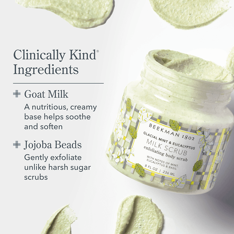 Milk Scrub Exfoliating Body Scrub in Glacial Mint & Eucalyptus