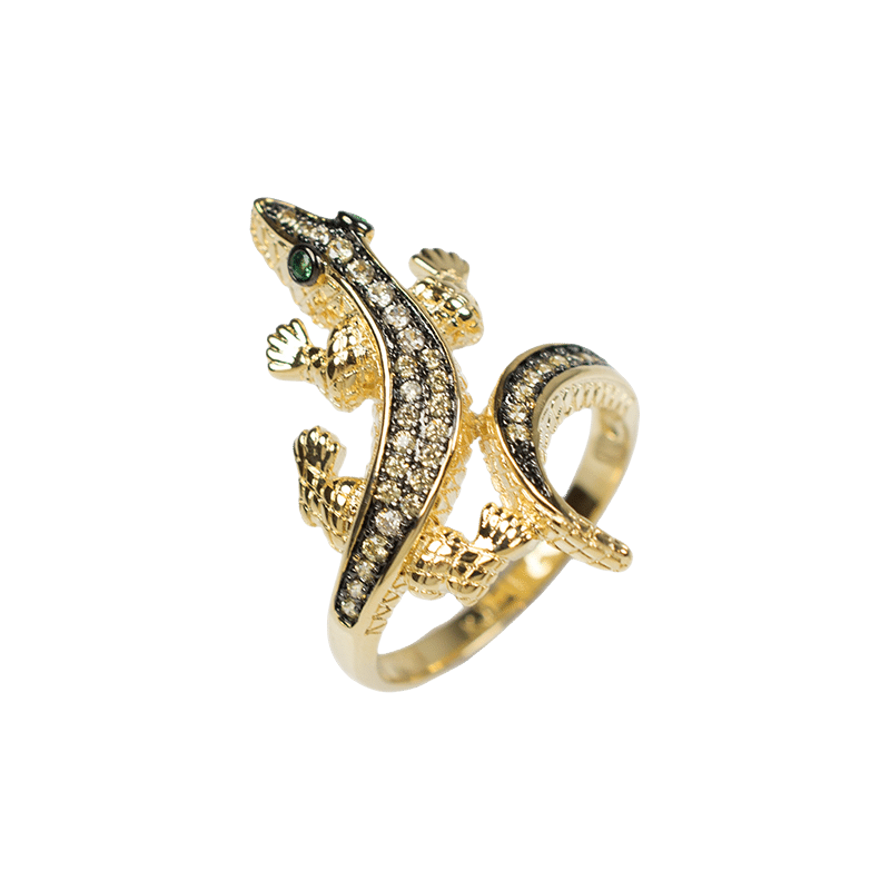 1Cttw Pave Cz Lizard Wrap Ring