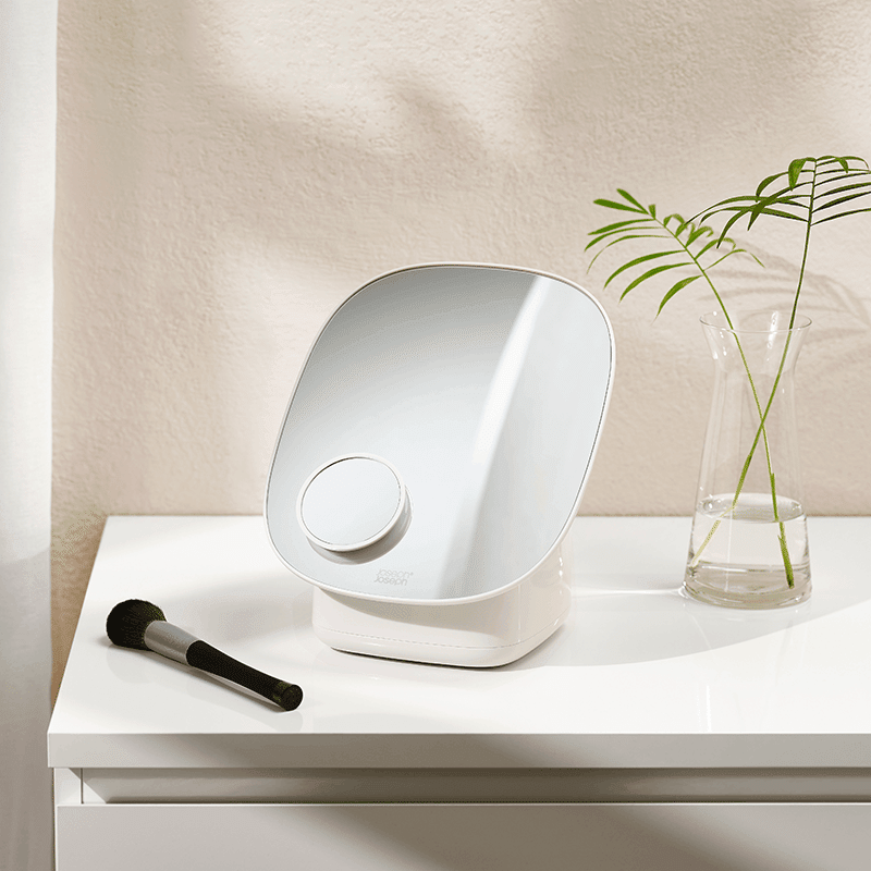 Viva Pedestal Mirror with Beauty Organizer