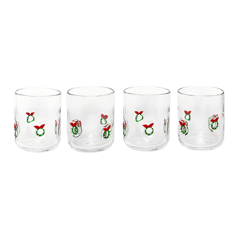 Wreath Glass Set Of 4