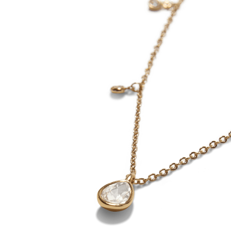 Dripping Crystals Drop Necklace