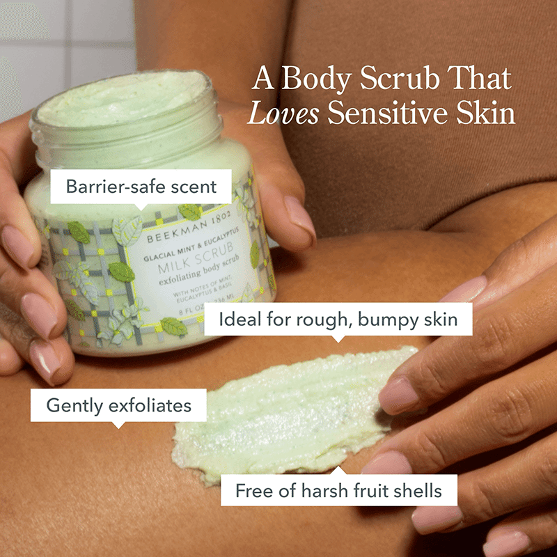 Milk Scrub Exfoliating Body Scrub in Glacial Mint & Eucalyptus