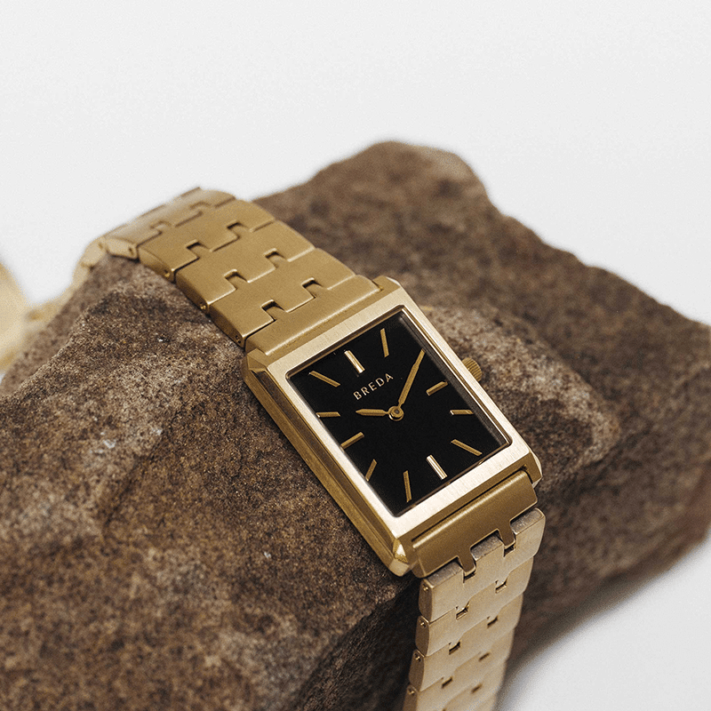 BREDA 'Virgil' Gold and Metal Bracelet Watch