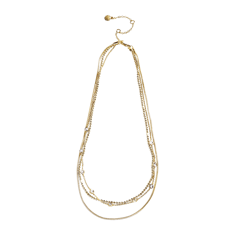 Gold and Stone Prelayered Necklace