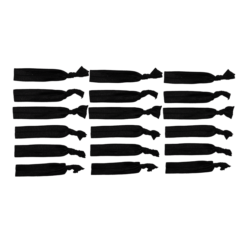 Ouchless Classic Black Hair Ribbons (18 Pack)