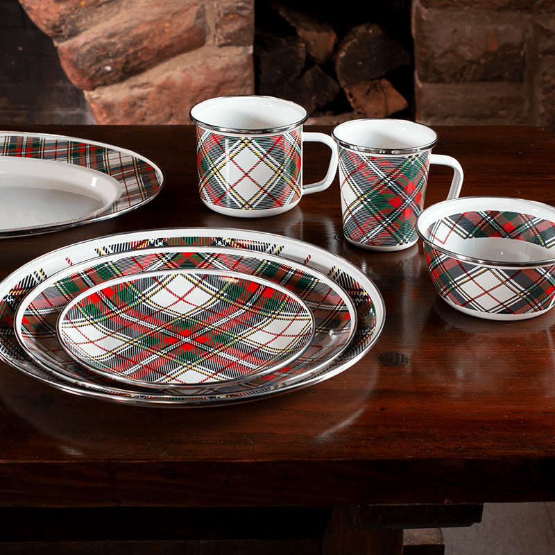 Set Of 4 Highland Plaid Grande Mugs