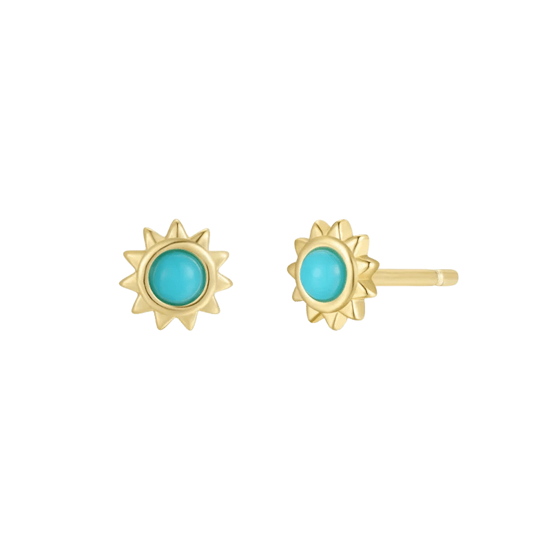 Sun Stud Turquoise Earrings