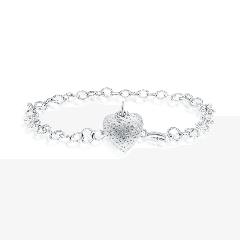 Diamond Cut Heart Bracelet