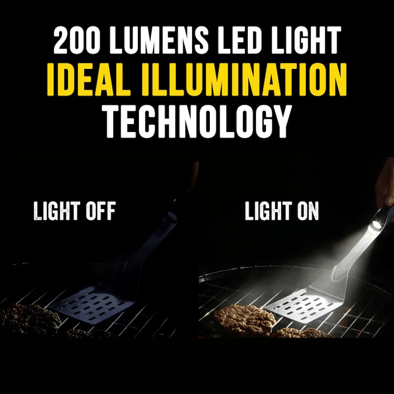 2 Piece BBQ Grill Set with Intergrated LED Lights