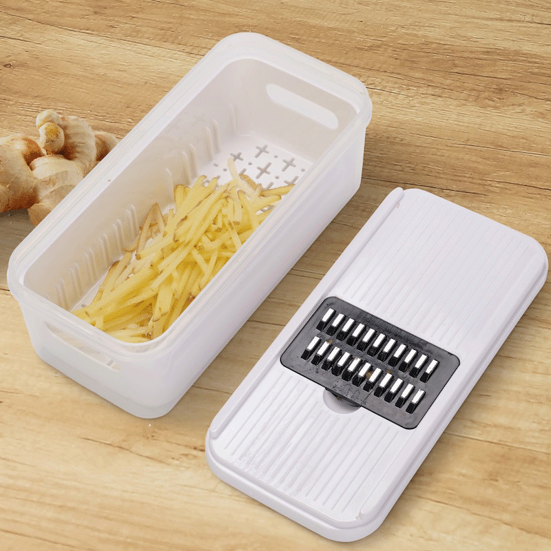 Vegetable Slicer with 5 Blades and Lidded Container