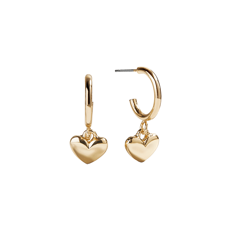 Heart Drop and Stone Set of 2 Earrings