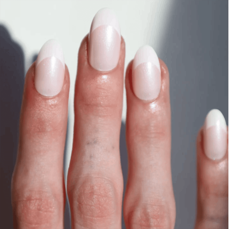 Glazed French Tip Press On Nails