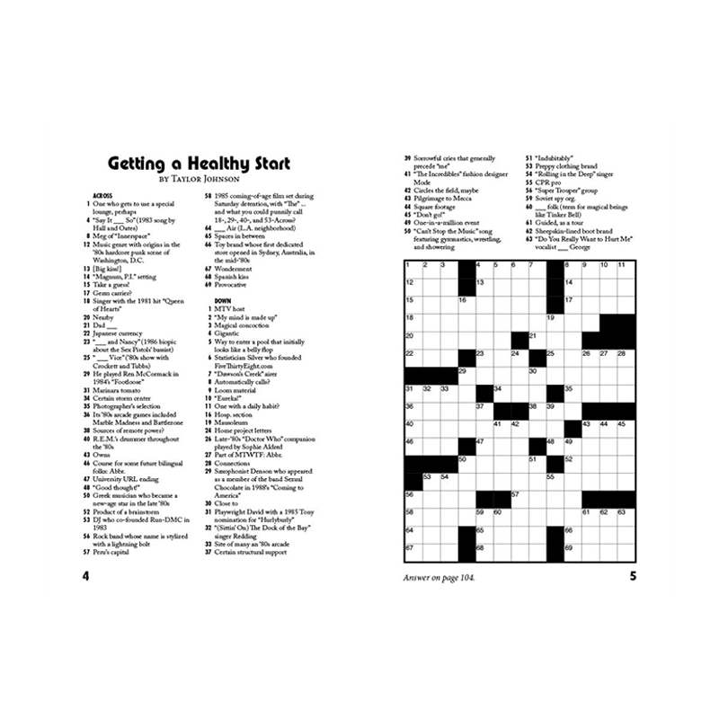 Grids Just Wanna Have Fun: Awesome '80s Crosswords