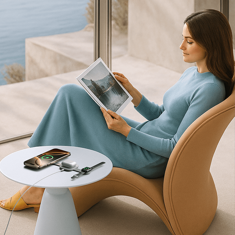 Travel Friendly 3-in-1 Folding Wireless Charger