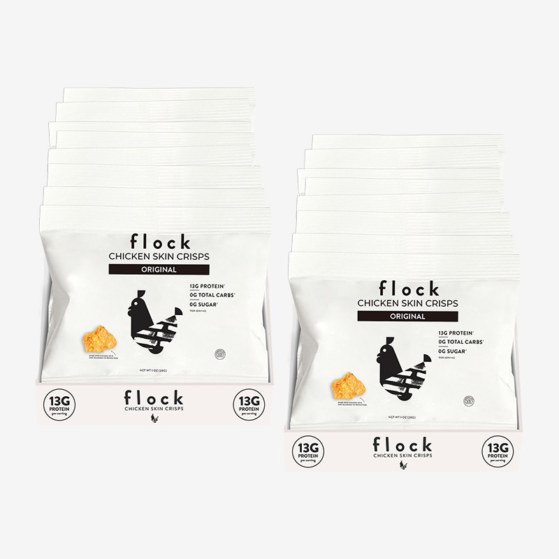 Flock Chicken Skin Crisps 1oz (8 Pack)- Original 
