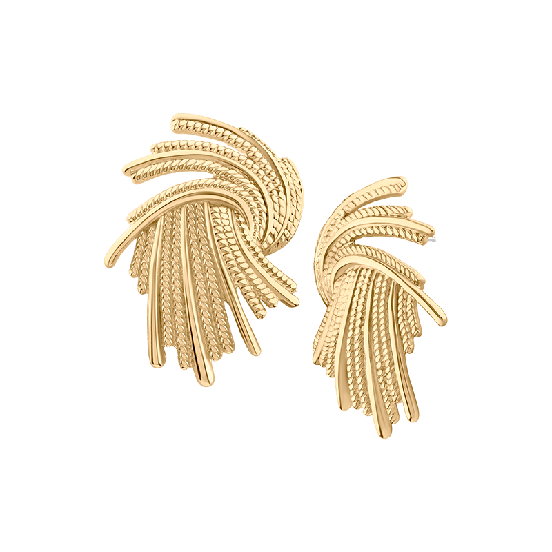Whispy Strands L/R Statement Earring