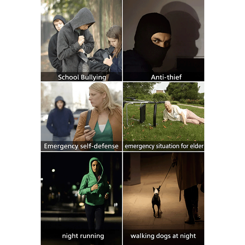 Personal Security Alarm Keychain with LED Light (2 Pack)