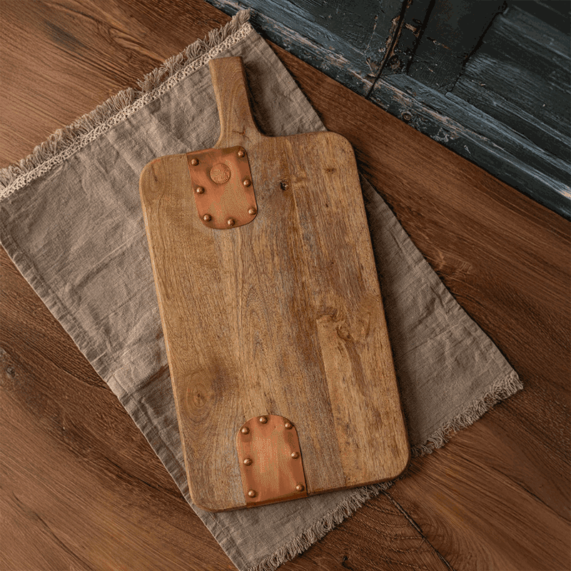 Vintage Inspired Wood & Copper Charcuterie Board 
