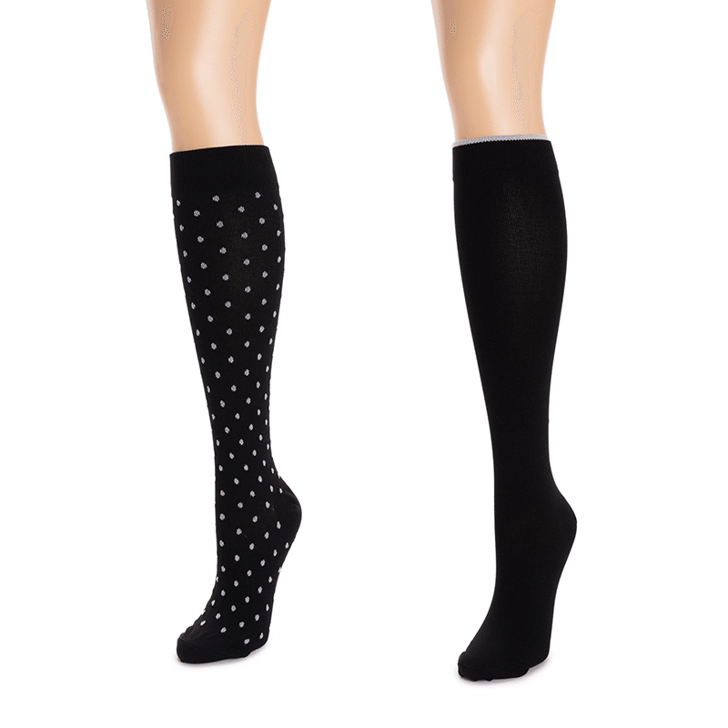 Womens 2 Pair Pack Nylon Blend Compression Socks
