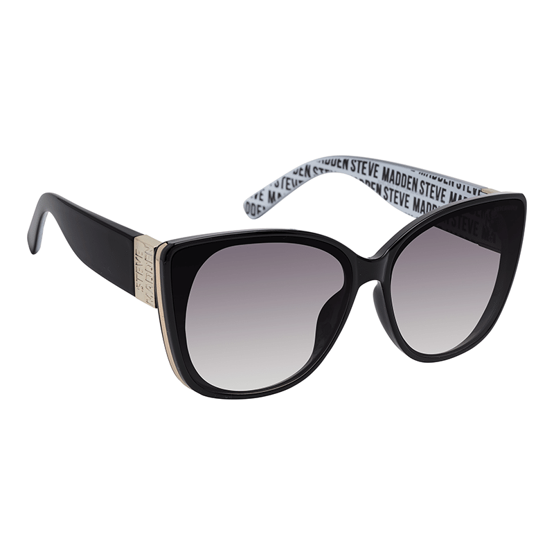 Women’s-Steve Madden Shelbea Sunglasses (Black Opaque/Shiny Gold)NWT LANDY Gold Frame Oval Charcoal Lens Sunglasses – Steve Madden main image 3