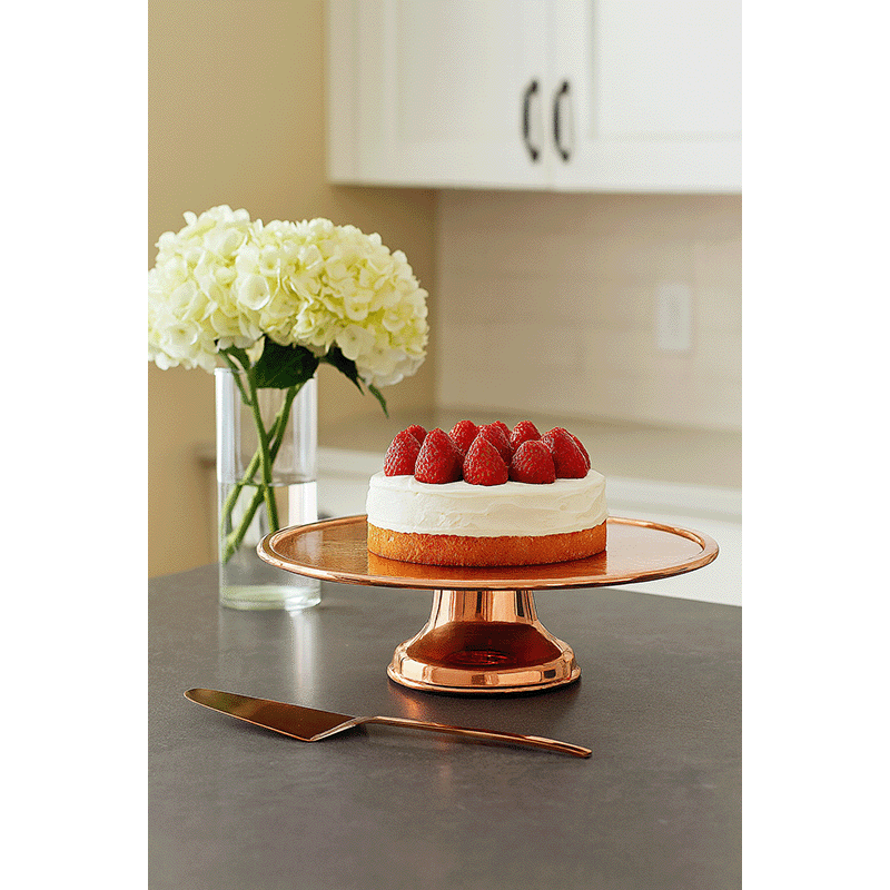 Copper Finish Cake Stand with Server