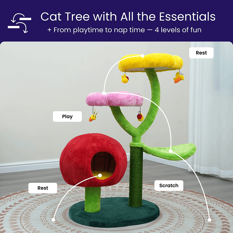Gum Drop 4-Level Natural Sisal Cat Tree 