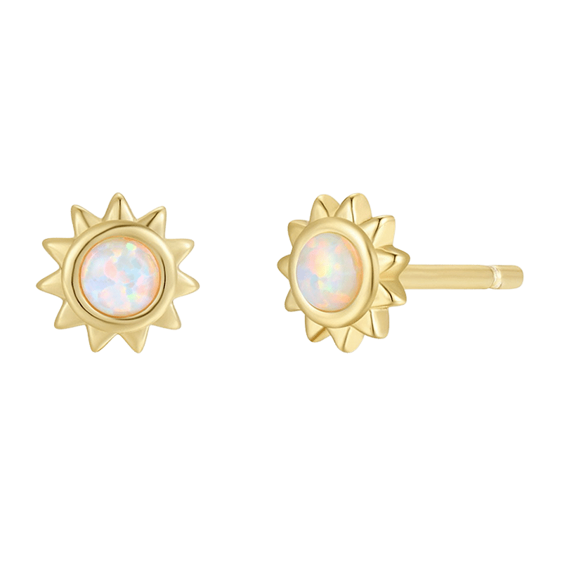 Sun Stud - White Opal