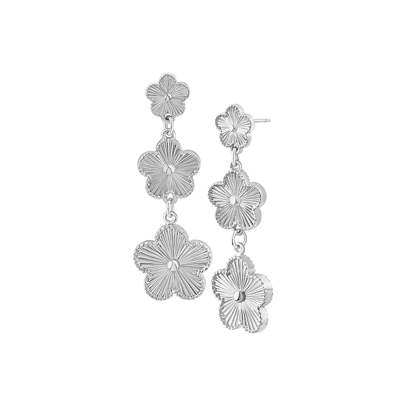 Cascading 3 Teir Clover Earring