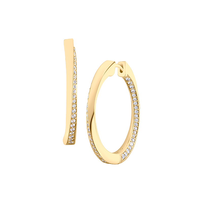 2 Cttw Pave Cz Twist Earrings