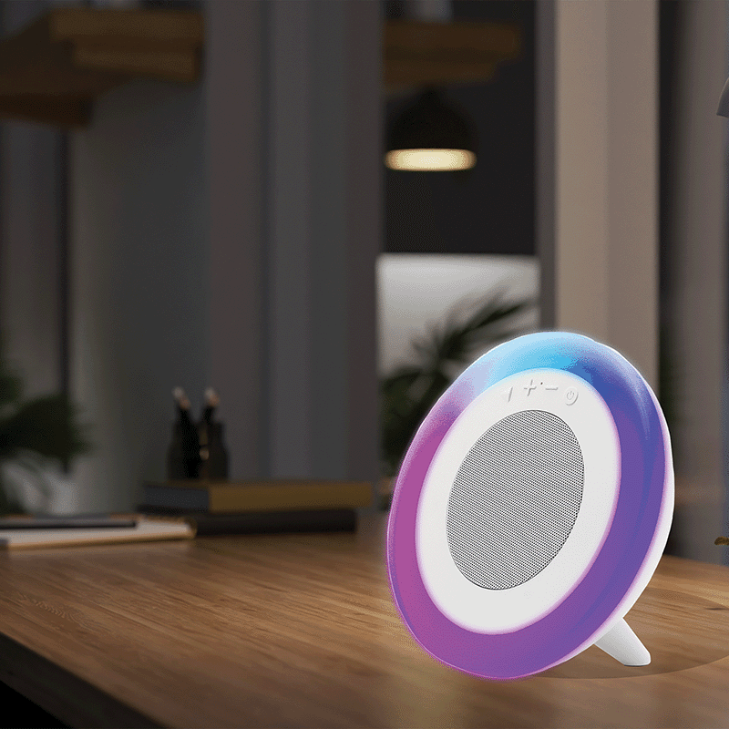 Round Wireless Speaker with RGB Light