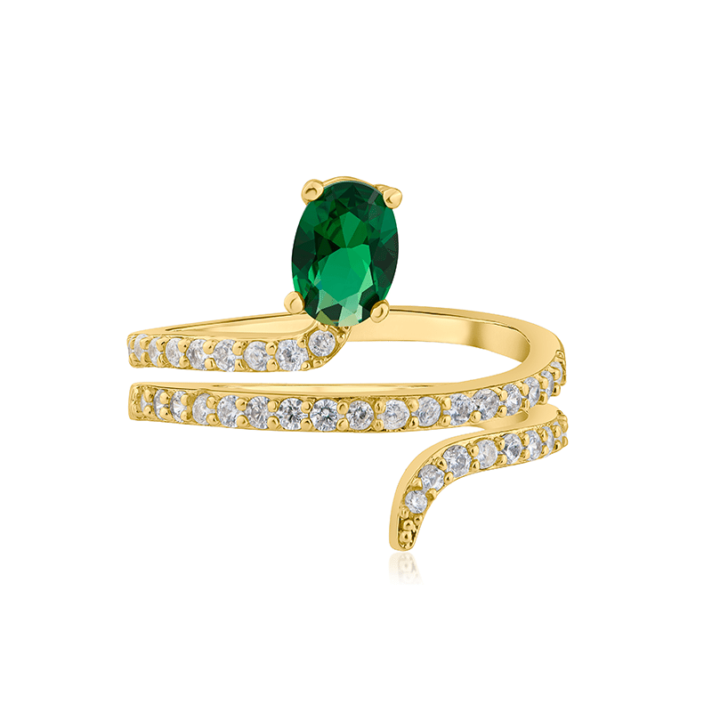 2 Cttw Oval/Round Cz Snake Ring - Size 7