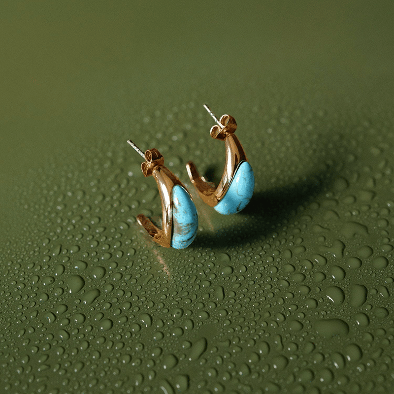 Etienne Hoops (Turquoise/Gold)