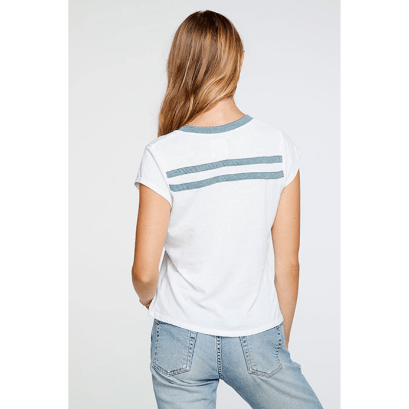 Blocked Jersey V Neck Tee