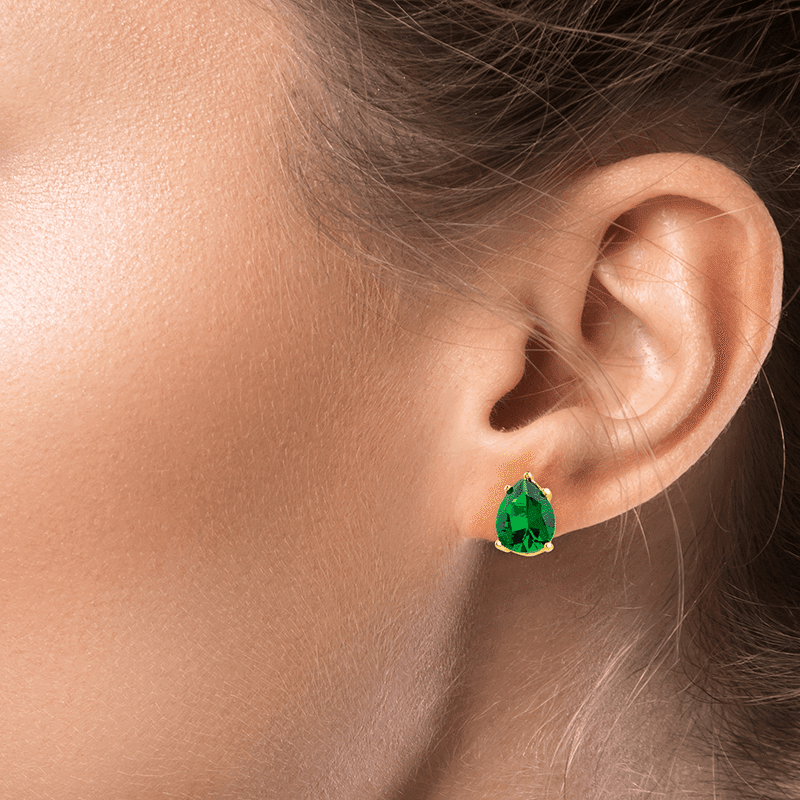 4Cttw Pear Cz Stud Post Earrings