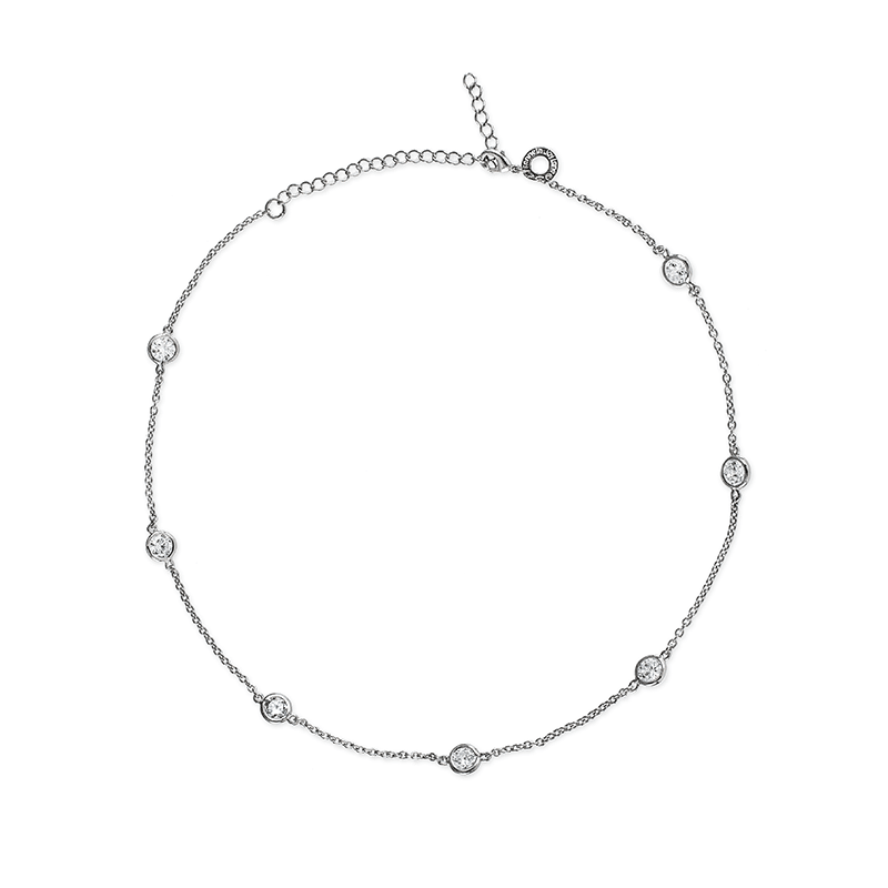 7Cttw Round Cz Necklace Stations