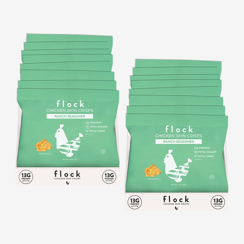 Flock Chicken Skin Crisps 1oz (8 Pack)- Ranch  